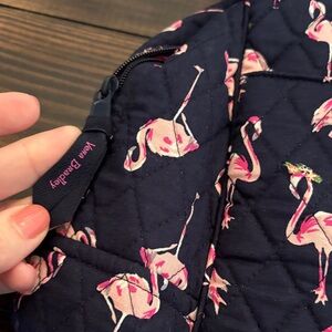 Vera Bradley Navy Travel Duffle Bag with Pink Flamingos